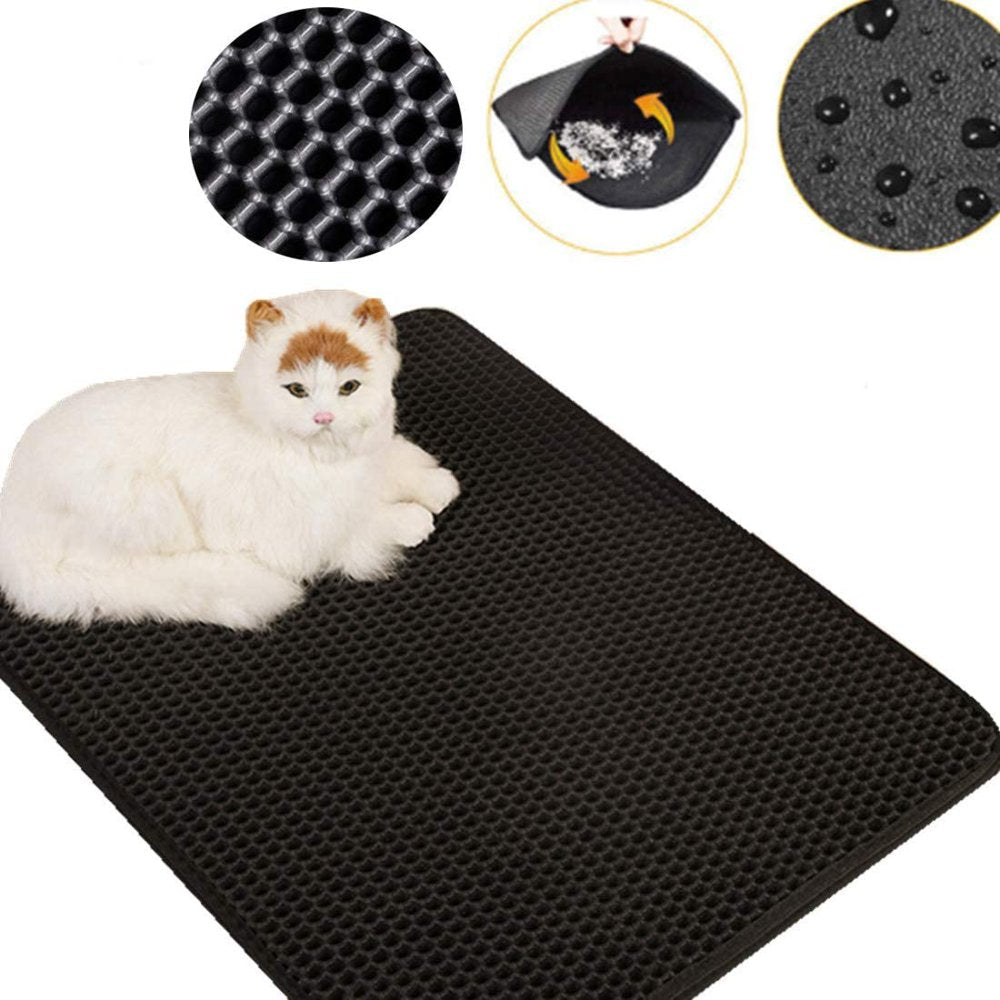 Litter Box Mat Small 30X30Cm Double Food Mats Honeycomb Cat Litter Mat Rugs Cat Litter Boxes Easy Animals & Pet Supplies > Pet Supplies > Cat Supplies > Cat Litter Box Mats Universal   