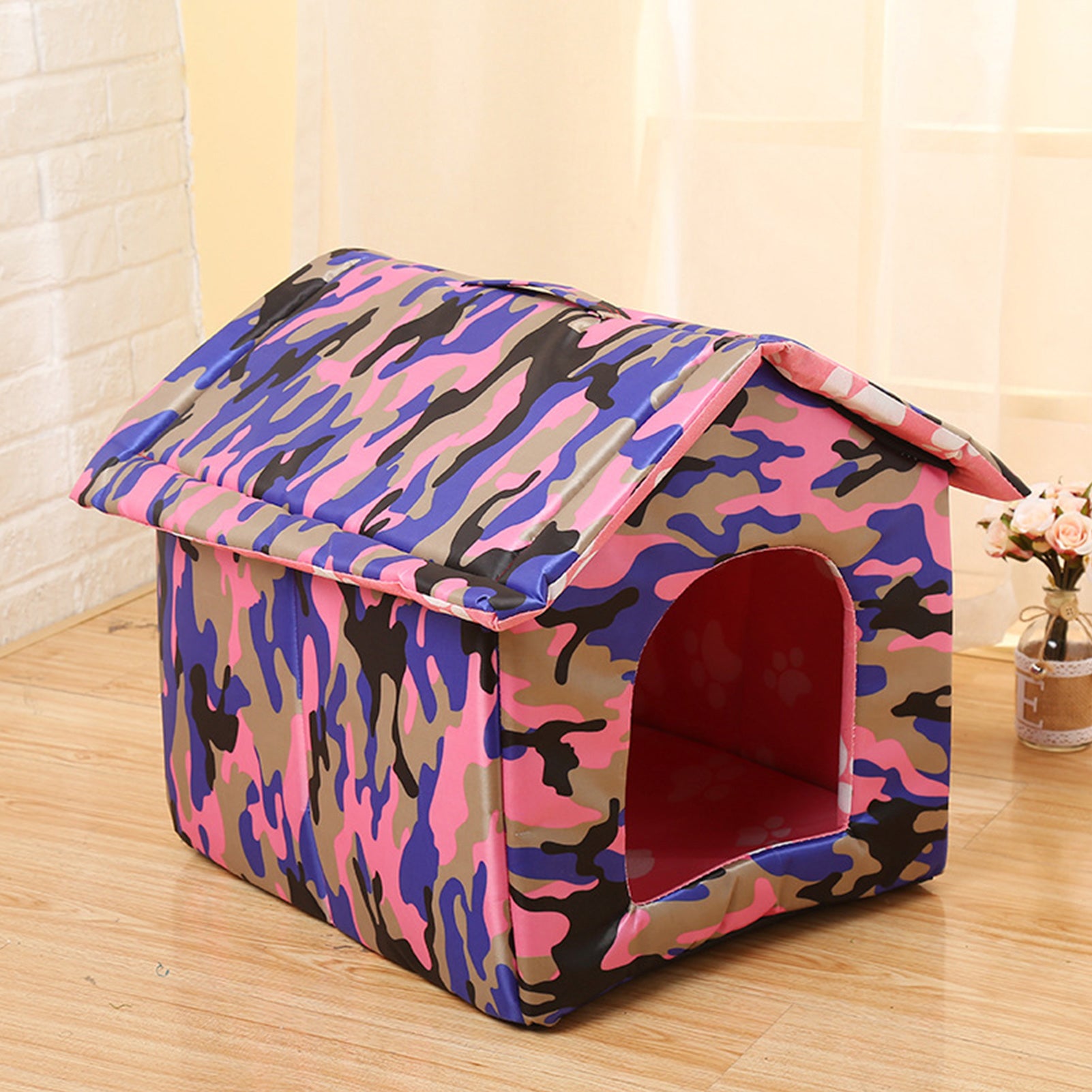 Kaesi Waterproof Dog House Lovely Wear-Resistant Foldable Pet Shelter for Home