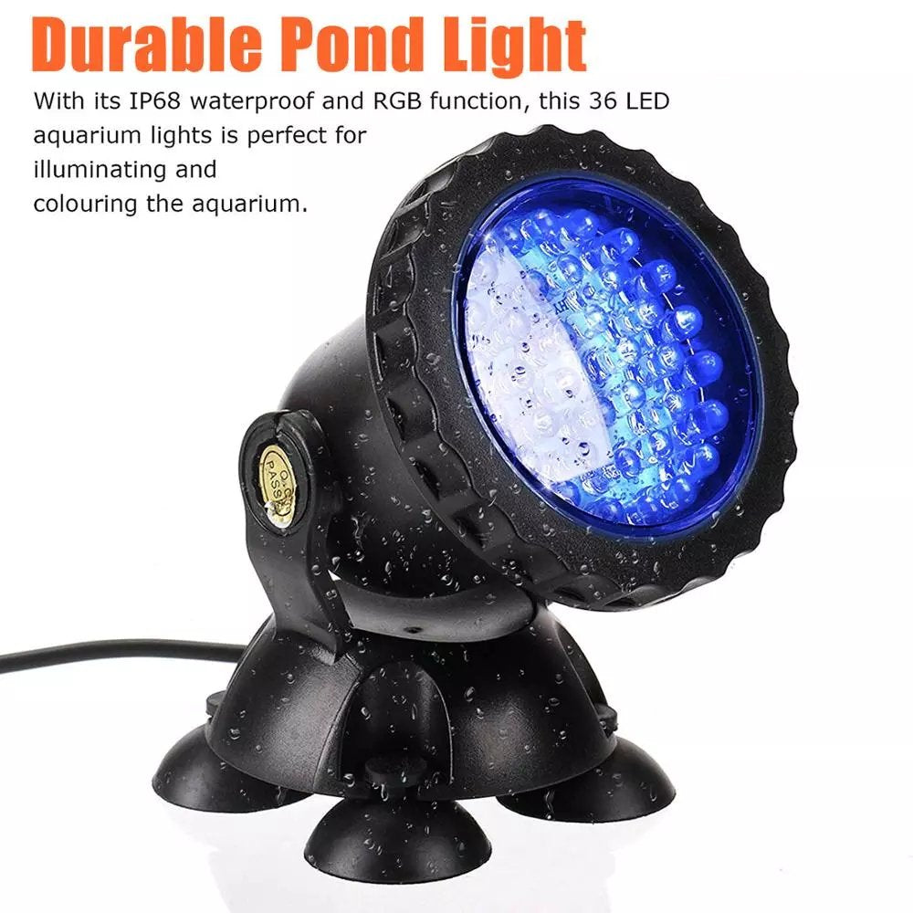 Rosnek IP68 RGB Aquarium Light Submersible Pond Spotlight LED Landscape Outdoor Lawn Light Underwater Decor Fountain Pool Aquarium Animals & Pet Supplies > Pet Supplies > Fish Supplies > Aquarium Lighting Rosnek   