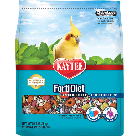 Kaytee Forti-Diet Pro Health Cockatiel Pet Bird Food, 5 Lb Animals & Pet Supplies > Pet Supplies > Bird Supplies > Bird Food Central Garden and Pet   