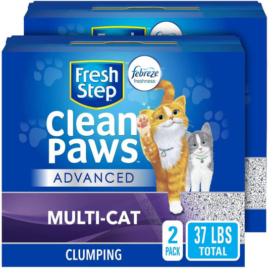 Fresh Step Advanced Clumping Cat Litter Advanced Clean Paws 37 Lb Animals & Pet Supplies > Pet Supplies > Cat Supplies > Cat Litter Fresh Step   