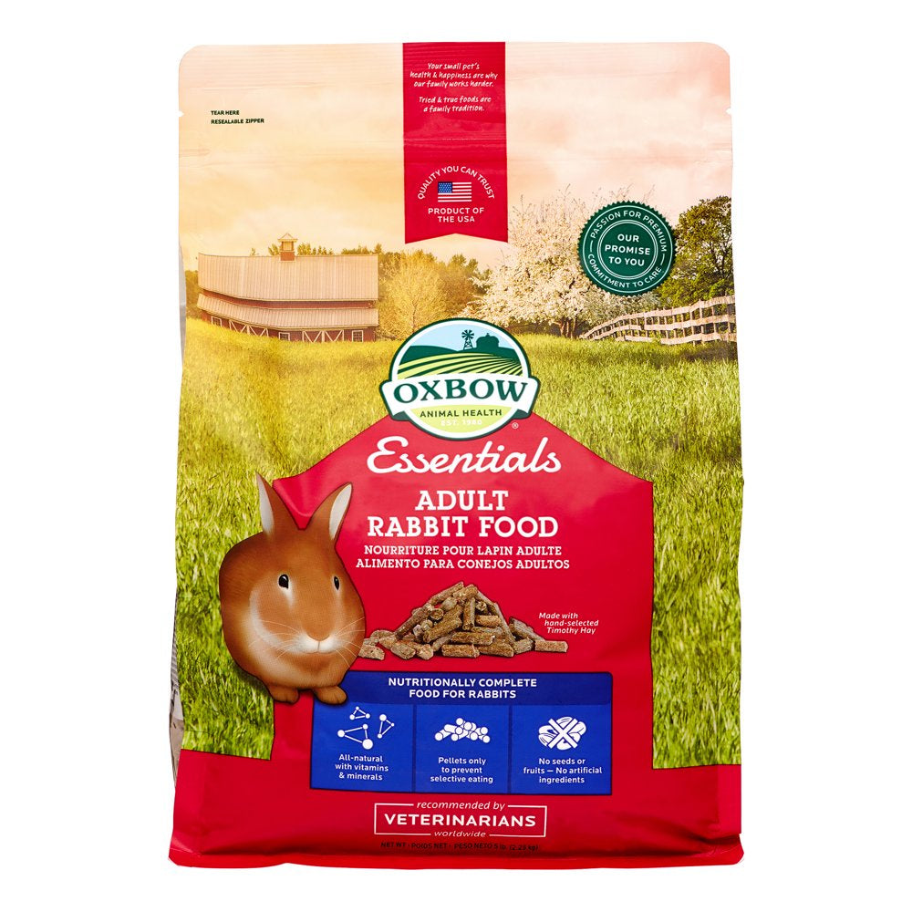 Oxbow Pet Products Essentials Adult Rabbit Food, 10 Lbs. Dry Animals & Pet Supplies > Pet Supplies > Small Animal Supplies > Small Animal Food Mars Petcare 5 lbs  