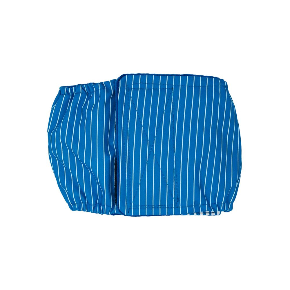 Barkertime Blue Stripes Premium Waterproof Washable Dog Belly Band Male Wrap - Made in USA Animals & Pet Supplies > Pet Supplies > Dog Supplies > Dog Diaper Pads & Liners Barkertime L  