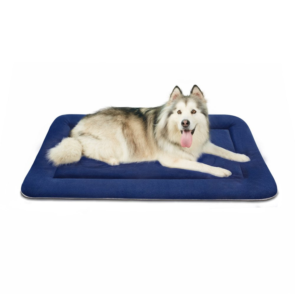 Joicyco Large Dog Bed Large Crate Mat 42 in Anti-Slip Washable Soft Mattress Kennel Pads Animals & Pet Supplies > Pet Supplies > Cat Supplies > Cat Beds JoicyCo Extra Large 47"x33" Dark Blue 