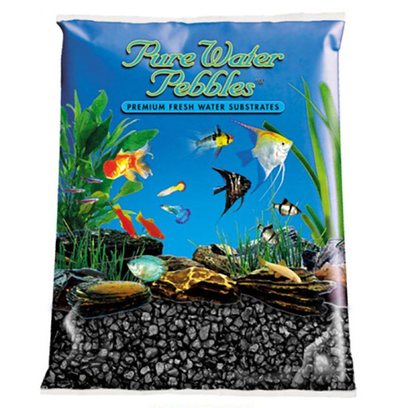 Pure Water Pebbles Aquarium Gravel - Jet Black 5 Lbs (3.1-6.3 Mm Grain) Pack of 2