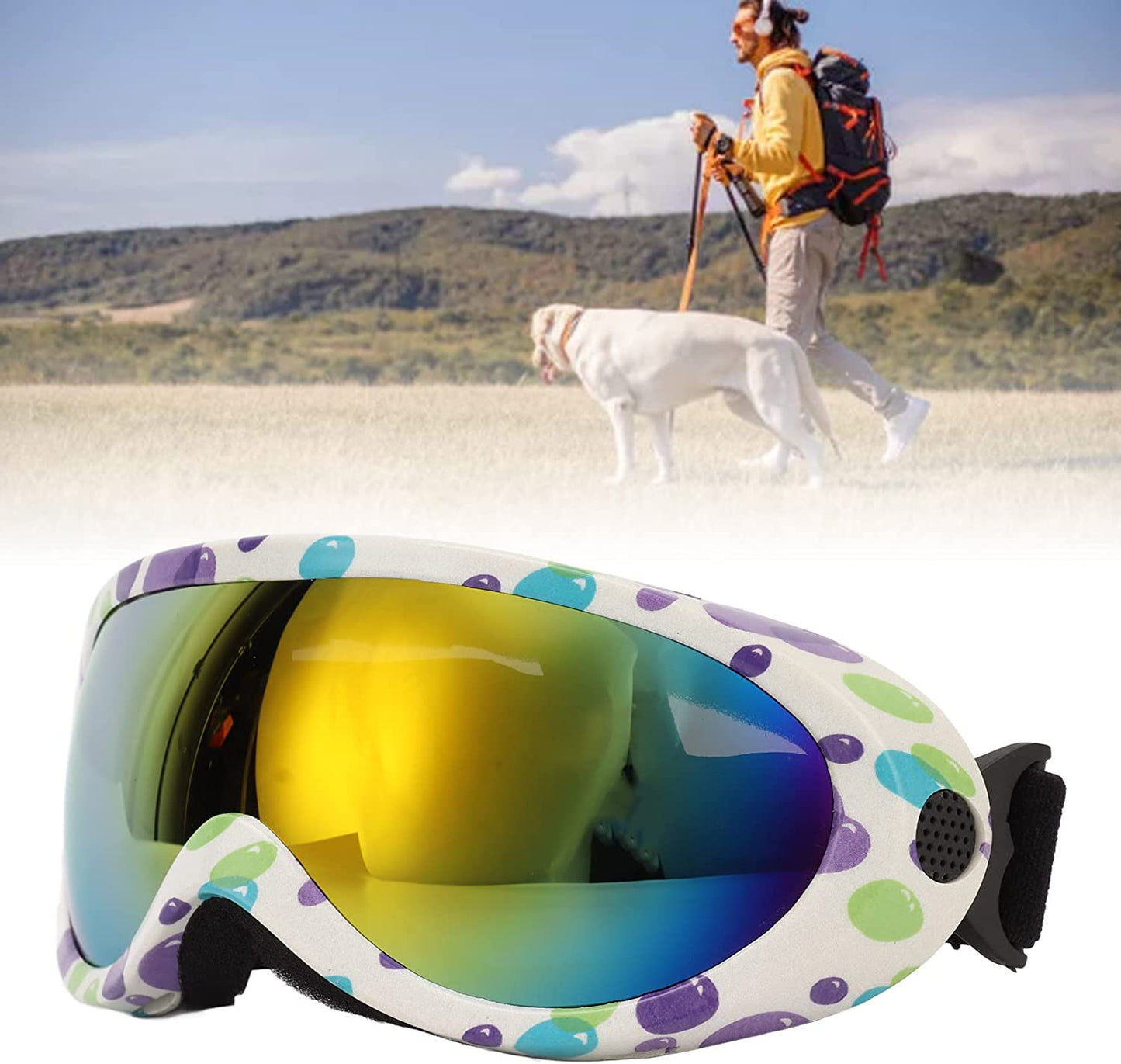 Dog Sunglasses, Dog Goggles Pet Glasses Eye UV Protection Winproof for Dogs Eyes Protection Red Lens (Pink Blue Frame) Animals & Pet Supplies > Pet Supplies > Dog Supplies > Dog Apparel RiToEasysports   