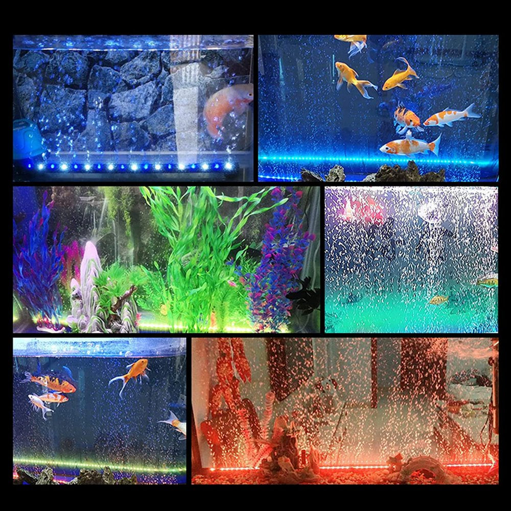 LED Aquarium Air Bubble Light, Automatic Color Changing Air Stone Light, Submersible LED Aquarium Lights for Small Fish Tanks 15Cm /5.9 Inch, 1 Watt
