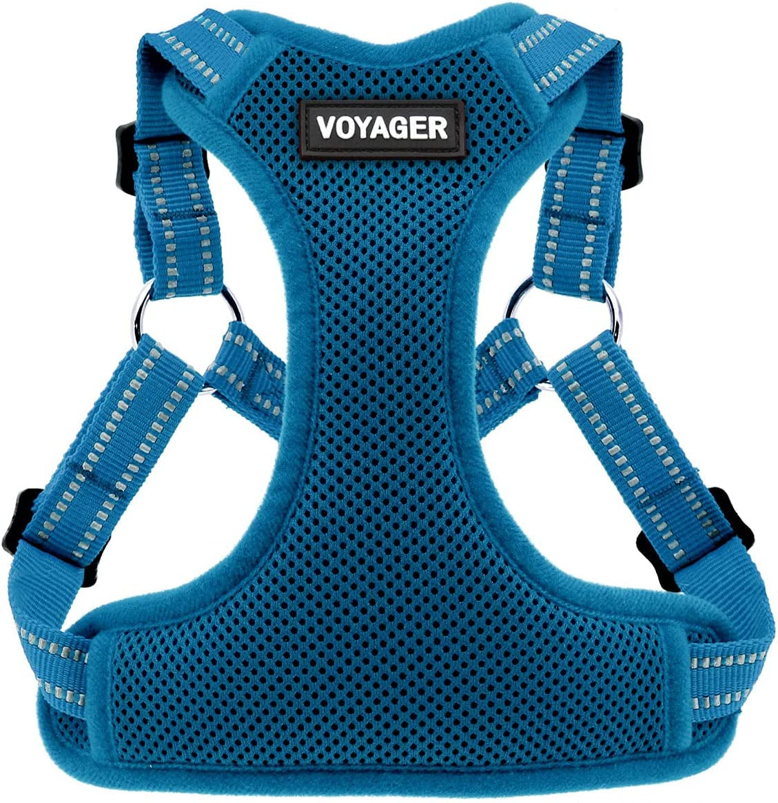 Best Pet Supplies Voyager Adjustable Dog Harness with Reflective Stripes for Walking, Jogging, Heavy-Duty Full Body No Pull Vest with Leash D-Ring, Breathable All-Weather - Harness (Red), M Animals & Pet Supplies > Pet Supplies > Dog Supplies > Dog Apparel Best Pet Supplies, Inc. Turquoise (Matching Trim) S (Chest: 15 - 18") 