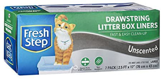 Drawstring Cat Litter Box Liners, Scented and Unscented Cat Liners-7 Count Cat Litter Liners-Kitty Litter Bags, Cat Litter Bags, Cat Litter Box Supplies, Litter Box Bags, Kitty Litter Liner Animals & Pet Supplies > Pet Supplies > Cat Supplies > Cat Litter Box Liners FRESH STEP   