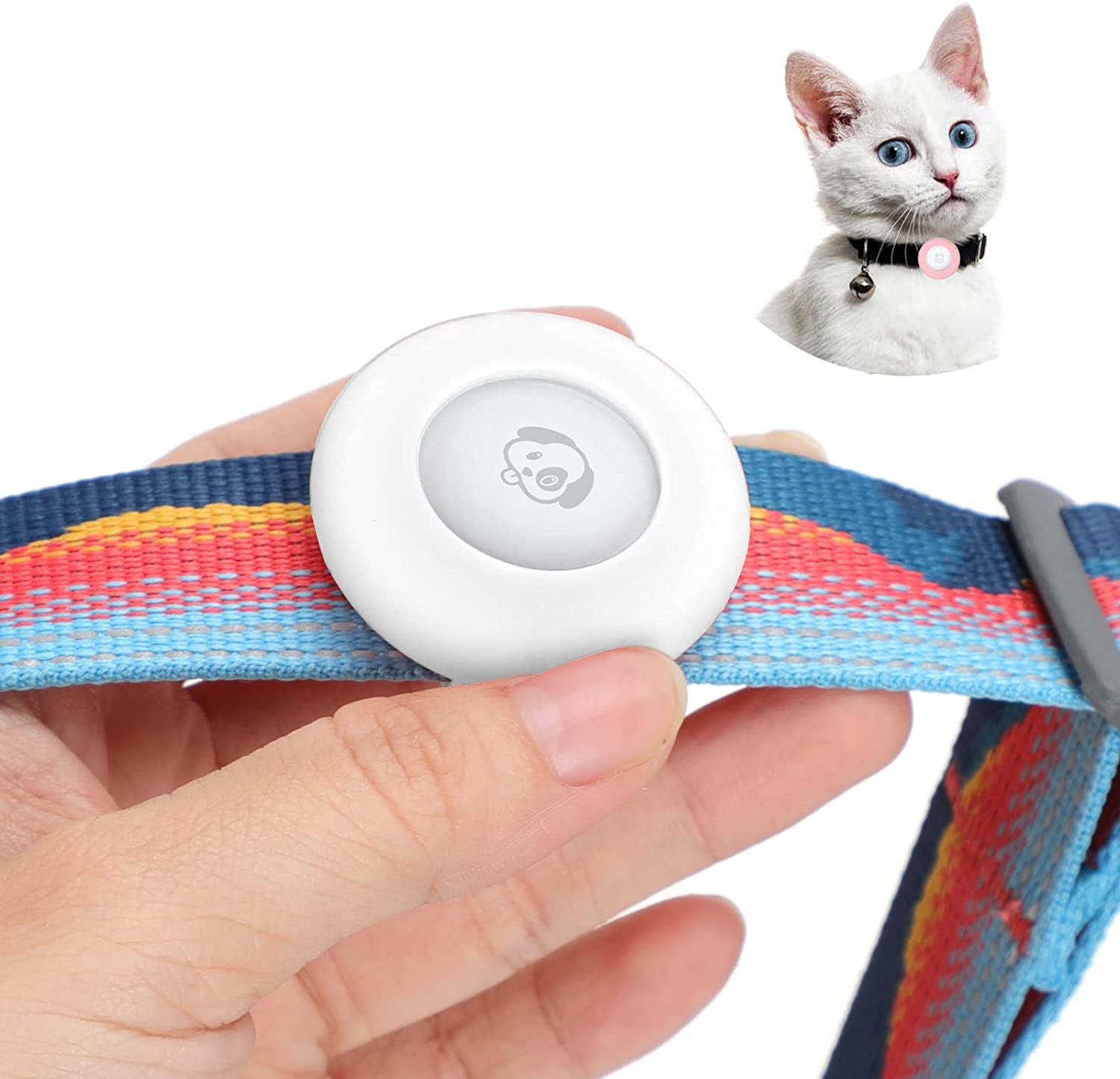 Airtag Dog Collar Holder Silicone Pet Collar Case for Apple Airtags, Anti-Lost Air Tag Holder Compatible with Small Wide Cat Dog Collars (Large:For Dog Collar 0.8-1.1 Inch, Black) Electronics > GPS Accessories > GPS Cases PANZZDA White Small:for cat collar 0.4-0.6 inch 