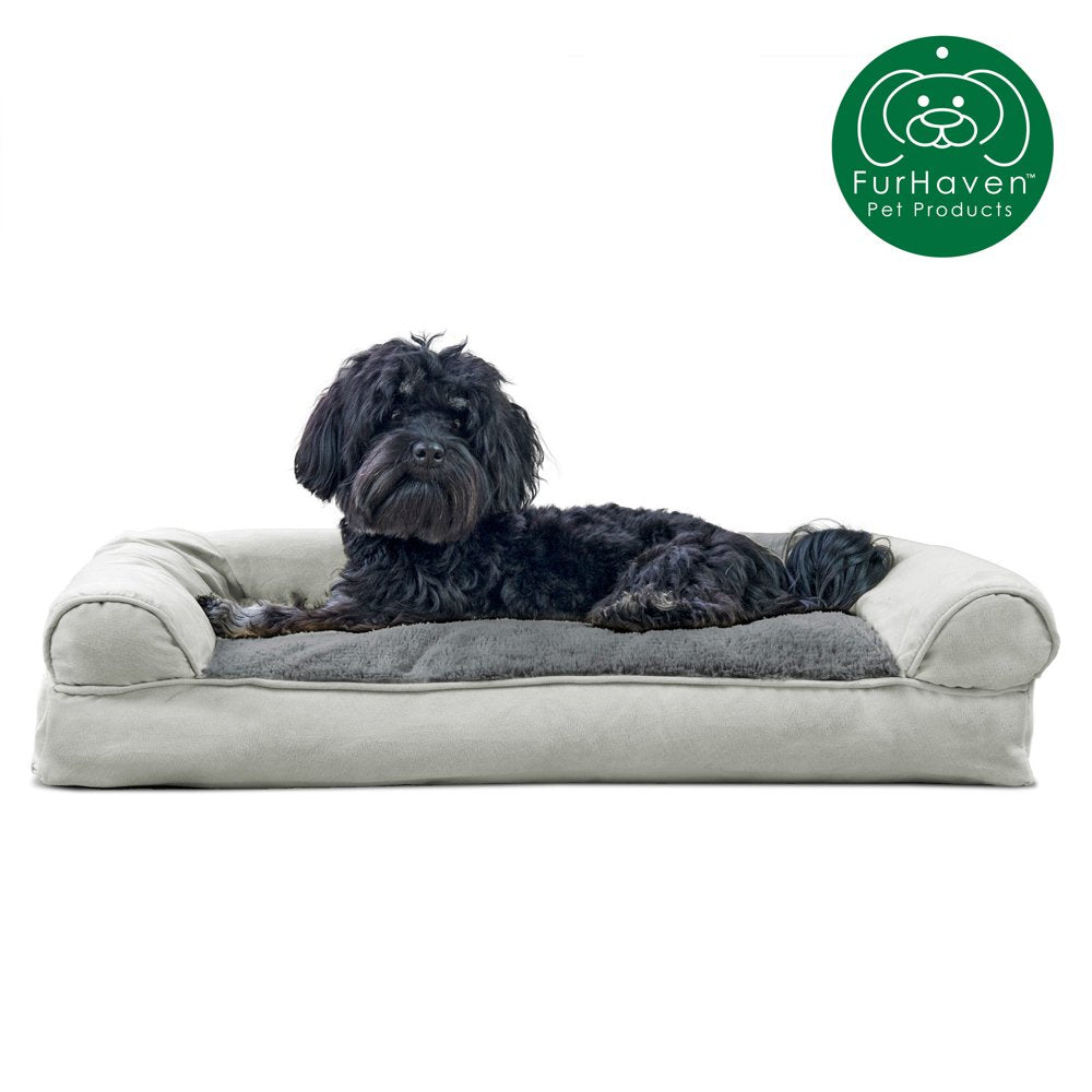 Furhaven Pet Products | Plush & Suede Pillow Sofa Pet Bed for Dogs & Cats, Espresso, Large Animals & Pet Supplies > Pet Supplies > Cat Supplies > Cat Beds FurHaven Pet M Gray 