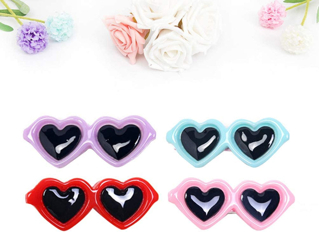 POPETPOP Pet Dog Bows Hair Clips - Cute Dog Heart Hair Bows Sunglasses Design Puppy Hair Clips, Dog Topknot Bowknot Bows, Dog Hair Accessories Pet Grooming Supplies Animals & Pet Supplies > Pet Supplies > Dog Supplies > Dog Apparel POPETPOP   