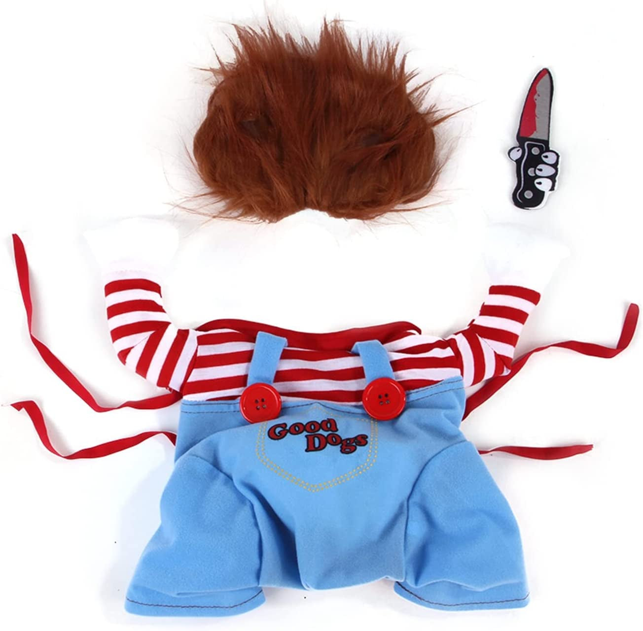 Pet Deadly Doll Dog Costume, Cute Dog Cosplay Halloween Christmas Funny  Costume Dog Clothes Party Costume for Small Medium and Large Dogs (Small) :  : Pet Supplies