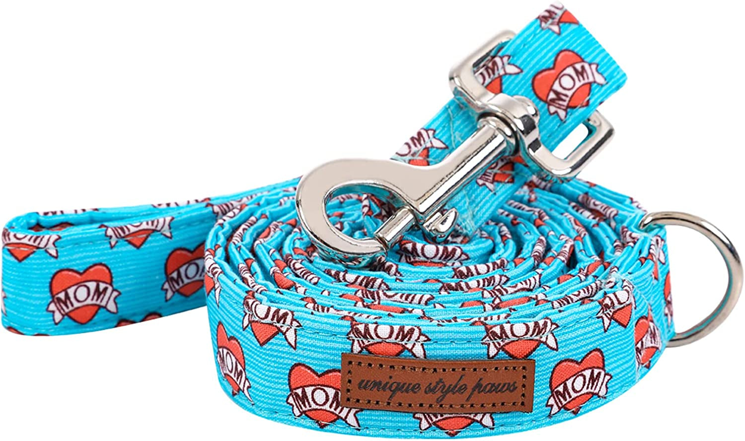 Unique Style Paws Mother'S Day Dog Collar with Bow Tie Blue Heart Puppy Collar Best Gift for Small Medium Large Boys Girls-M Animals & Pet Supplies > Pet Supplies > Dog Supplies > Dog Apparel Unique style paws   