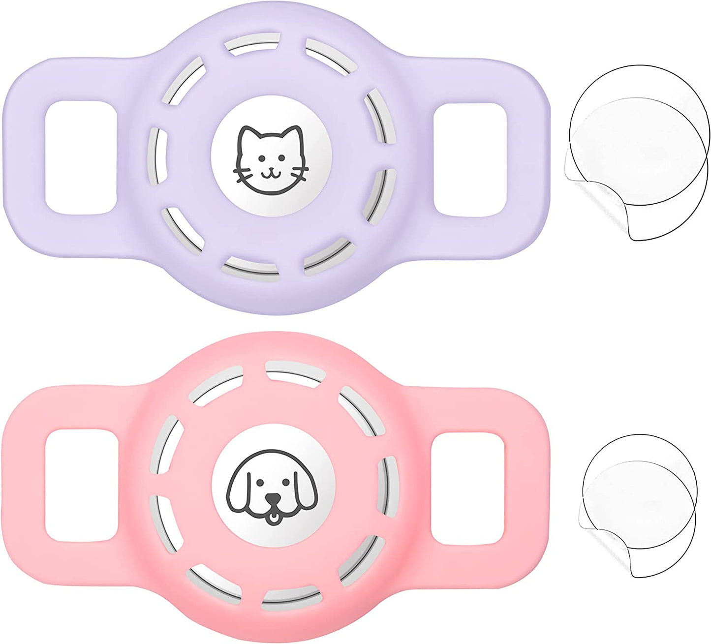 Airtag Cat Collar Holder for Apple Air Tag Cat Collar Holder within 0.6 Inch, Airtag Dog Collar Holder Small, 2 Pack Airtag Pet Collar Holder for Apple Airtag Collar and 2 Pack Airtag Protector
