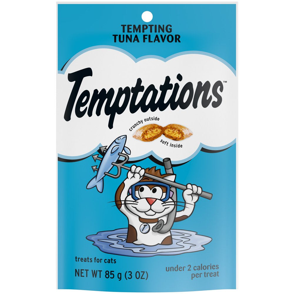 TEMPTATIONS Classic Crunchy and Soft Cat Treats Tempting Tuna Flavor, 6.3 Oz. Pouch Animals & Pet Supplies > Pet Supplies > Cat Supplies > Cat Treats Mars Petcare 3 oz  