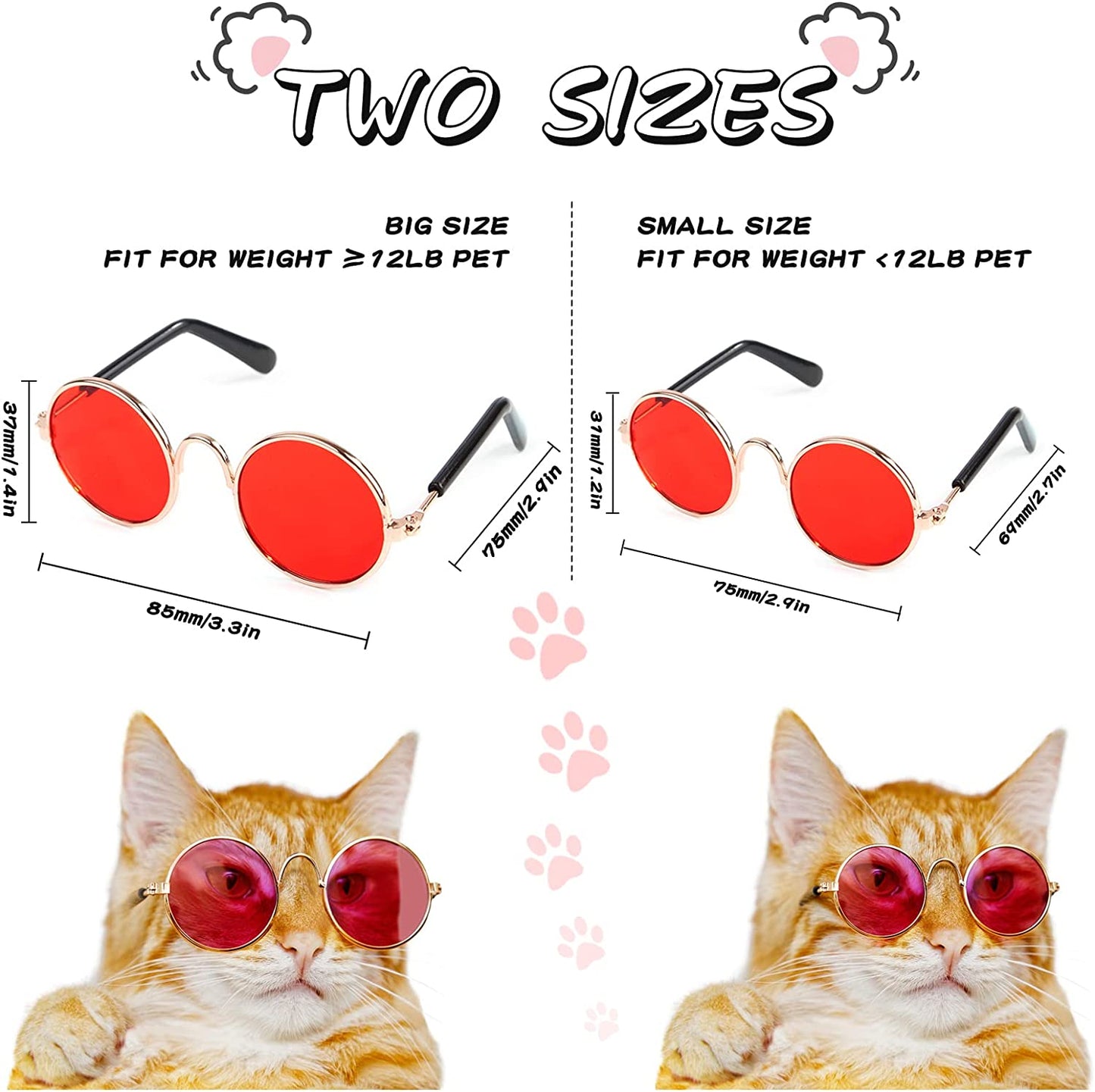 Pibupibu 12 Pieces Colorful Small Pet Cat Dog Sunglasses, round Metal Retro Party Favors Dog Glasses Cute Funny Cosplay Toys Costume Photos Props Animals & Pet Supplies > Pet Supplies > Dog Supplies > Dog Apparel HO ME Fashion Jewelry CO., LTD   