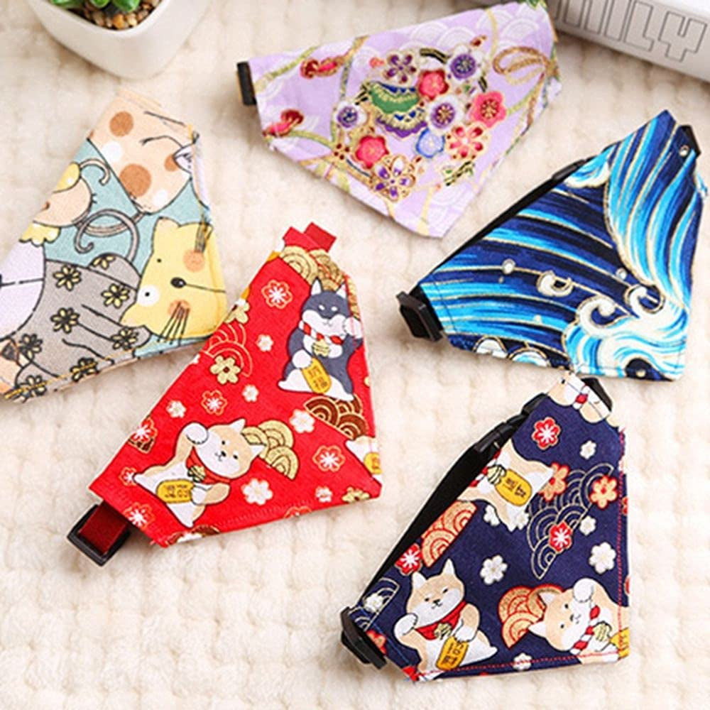 Pet Neckerchief,Trigon Scarf Handmade Cartoon Pet Supplies Cat Accessories Dog Triangle Bibs Kitten Bandana Bow Tie Cat Saliva Towel(4) Animals & Pet Supplies > Pet Supplies > Dog Supplies > Dog Apparel DIAOYIG   