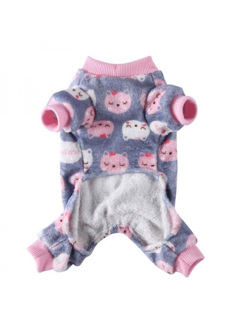 Catlerio Small Dog Fleece Soft Pajamas Jumpsuit Pet Puppy Cat Winter Clothes Warm Apparel Animals & Pet Supplies > Pet Supplies > Dog Supplies > Dog Apparel Catlerio   