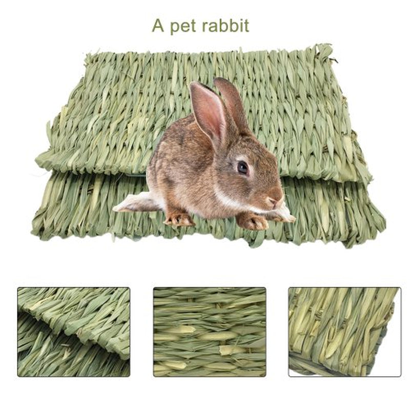 Cheers.Us Grass Mat Woven Bed Mat for Small Animal Grass Mats Bunny Bedding Nest Chew Toy Bed Play Toy for Guinea Pig Parrot Rabbit Bunny Hamster Rat Animals & Pet Supplies > Pet Supplies > Small Animal Supplies > Small Animal Bedding Cheers.US   