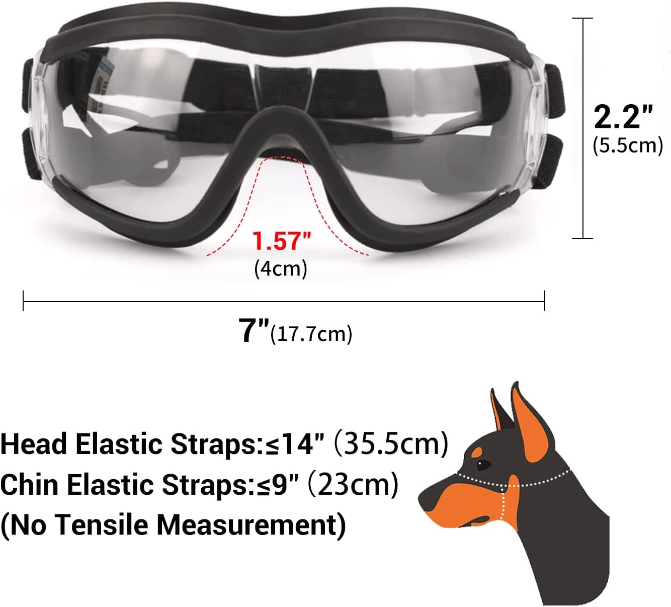 NAMSAN Dog Sunglasses Medium to Large Dog UV Transparent Goggles Windproof Anti-Dust Snowproof Pet Glasses with Elastic Straps, Clear Animals & Pet Supplies > Pet Supplies > Dog Supplies > Dog Apparel Namsan   