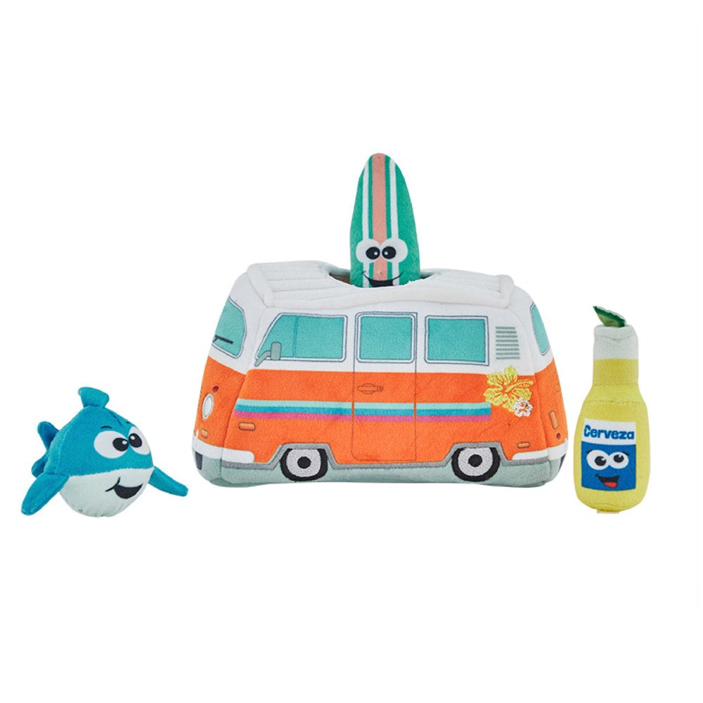 Outward Hound Hide a Surf Van Plush Dog Toy Orange, Blue, White 8.25" X 4" X 5" Animals & Pet Supplies > Pet Supplies > Dog Supplies > Dog Toys Outward Hound   