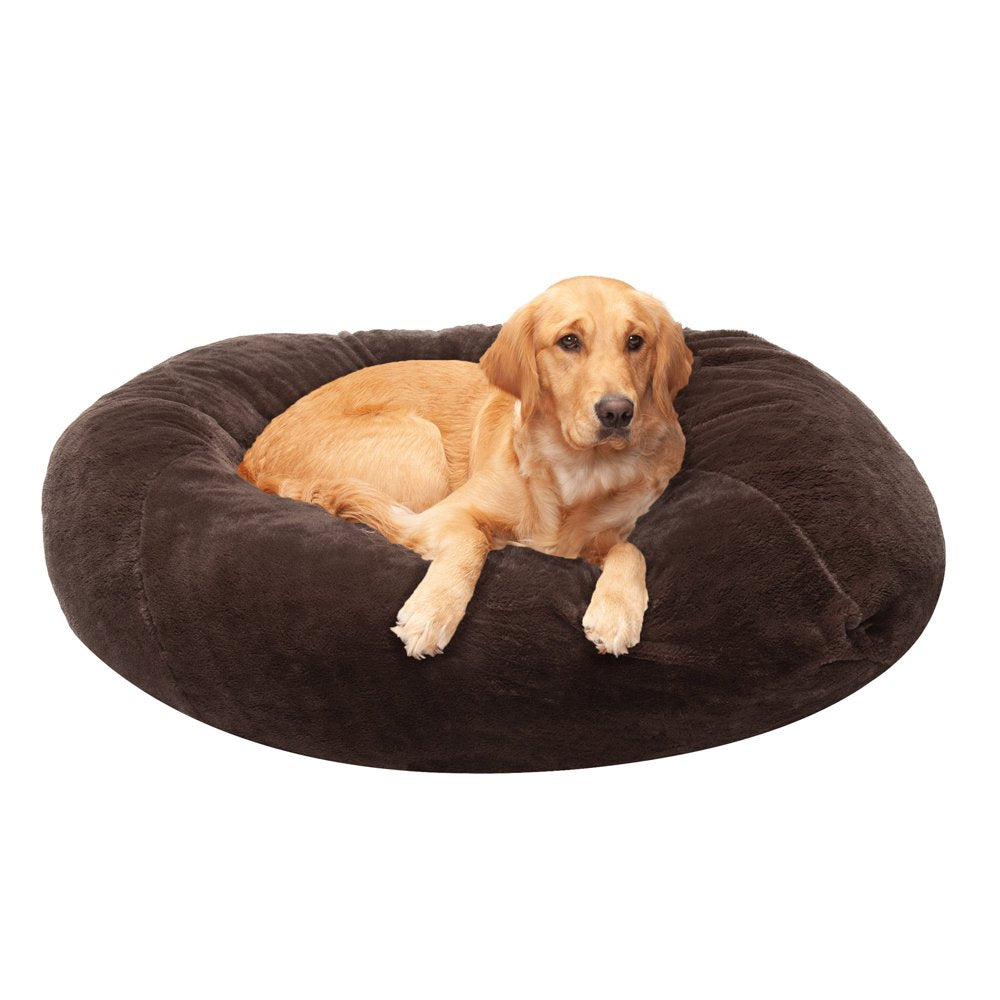 Furhaven Pet Products round Plush Ball Pet Bed for Dogs & Cats, Espresso, Extra Large Animals & Pet Supplies > Pet Supplies > Cat Supplies > Cat Beds FurHaven Pet   