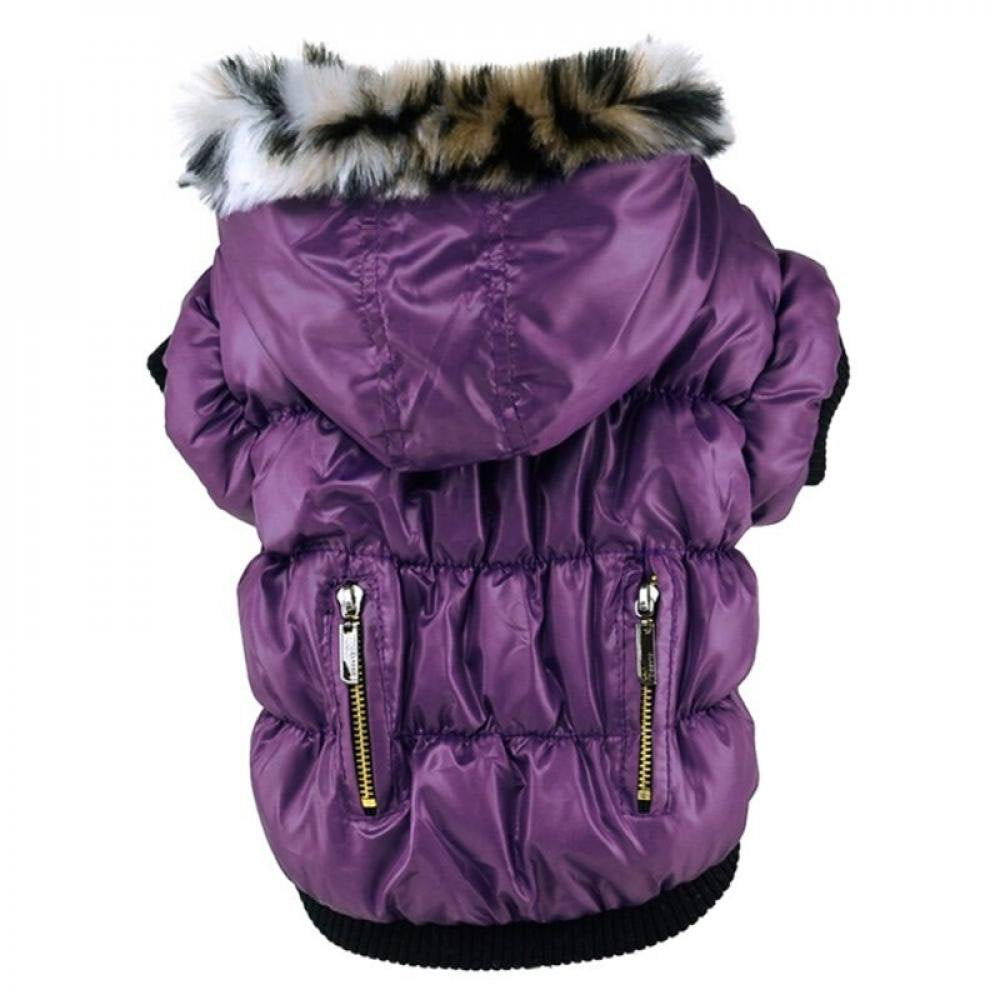 Big Sales!!Pets Doggy Puppy Warm Winter Coat Zipper Fold Hoodies Jackets Dog Costume Pet Cat Apparel Dog Clothes Animals & Pet Supplies > Pet Supplies > Cat Supplies > Cat Apparel wishlistbester S Purple 