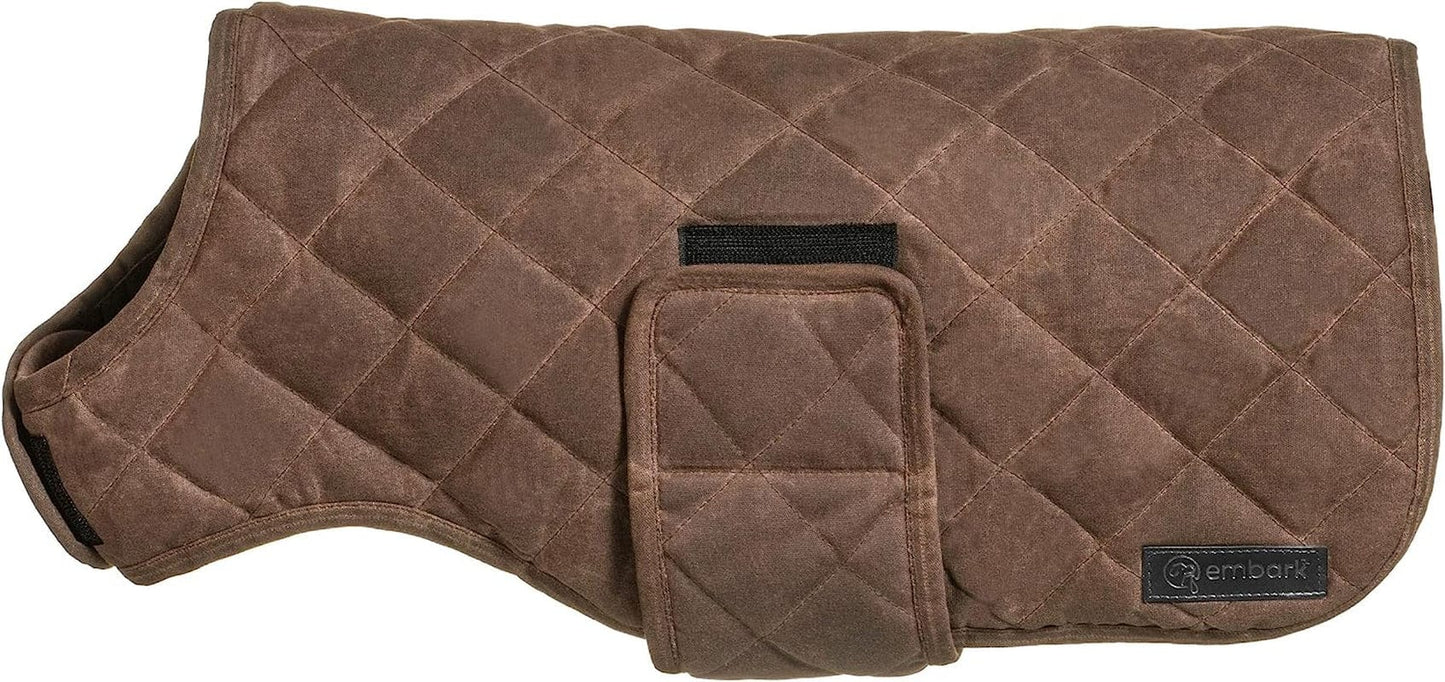 Embark Pets Wax Dog Jacket - Dog Coats to Keep Cozy on Colder Winter Days, Made from Cotton & Polyester, Water Resistant Dog Jackets for Large Dogs, Our Dog Winter Coat Comes in 4 Sizes (Large, Brown) Animals & Pet Supplies > Pet Supplies > Dog Supplies > Dog Apparel Embark Pets Brown Large (Pack of 1) 