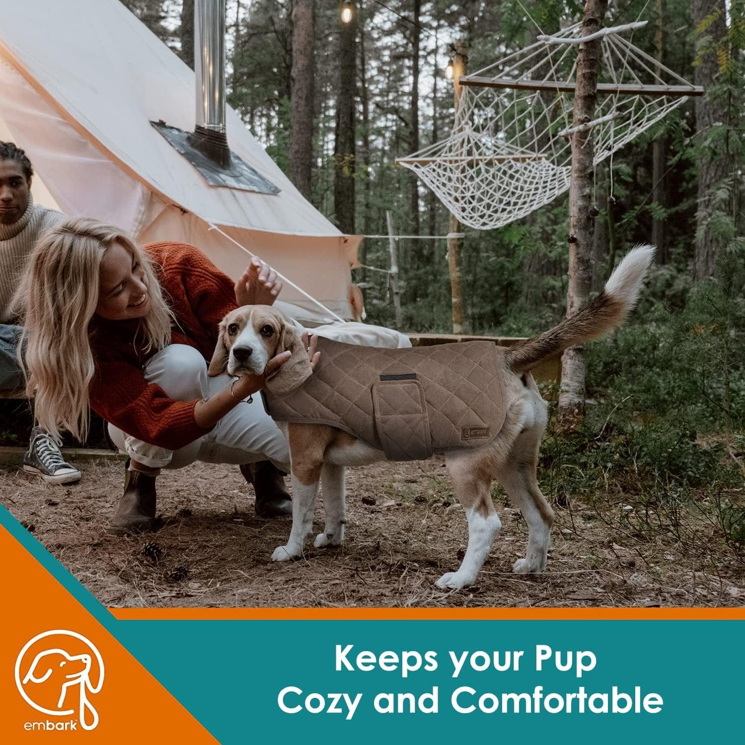 Embark Pets Wax Dog Jacket - Dog Coats to Keep Cozy on Colder Winter Days, Made from Cotton & Polyester, Water Resistant Dog Jackets for Large Dogs, Our Dog Winter Coat Comes in 4 Sizes (Large, Brown) Animals & Pet Supplies > Pet Supplies > Dog Supplies > Dog Apparel Embark Pets   