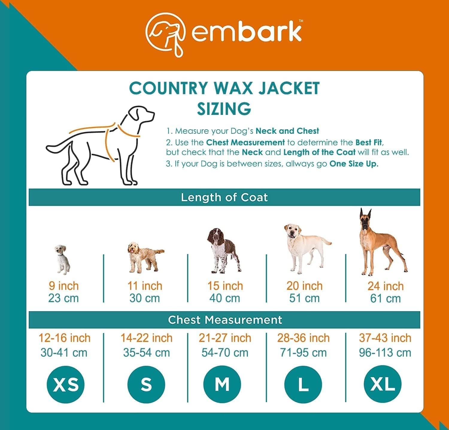 Embark Pets Wax Dog Jacket - Dog Coats to Keep Cozy on Colder Winter Days, Made from Cotton & Polyester, Water Resistant Dog Jackets for Large Dogs, Our Dog Winter Coat Comes in 4 Sizes (Large, Brown) Animals & Pet Supplies > Pet Supplies > Dog Supplies > Dog Apparel Embark Pets   