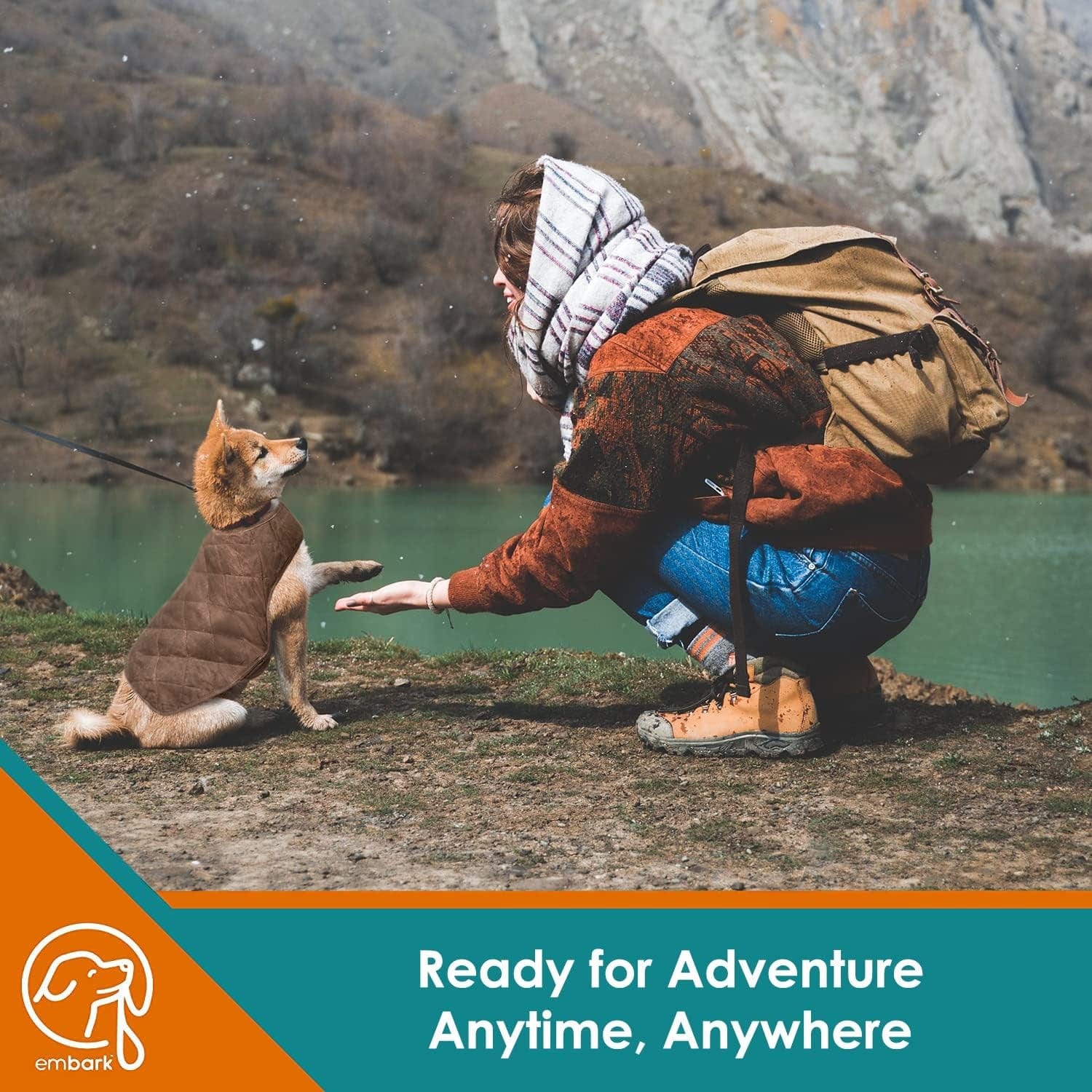 Embark Pets Wax Dog Jacket - Dog Coats to Keep Cozy on Colder Winter Days, Made from Cotton & Polyester, Water Resistant Dog Jackets for Large Dogs, Our Dog Winter Coat Comes in 4 Sizes (Large, Brown) Animals & Pet Supplies > Pet Supplies > Dog Supplies > Dog Apparel Embark Pets   