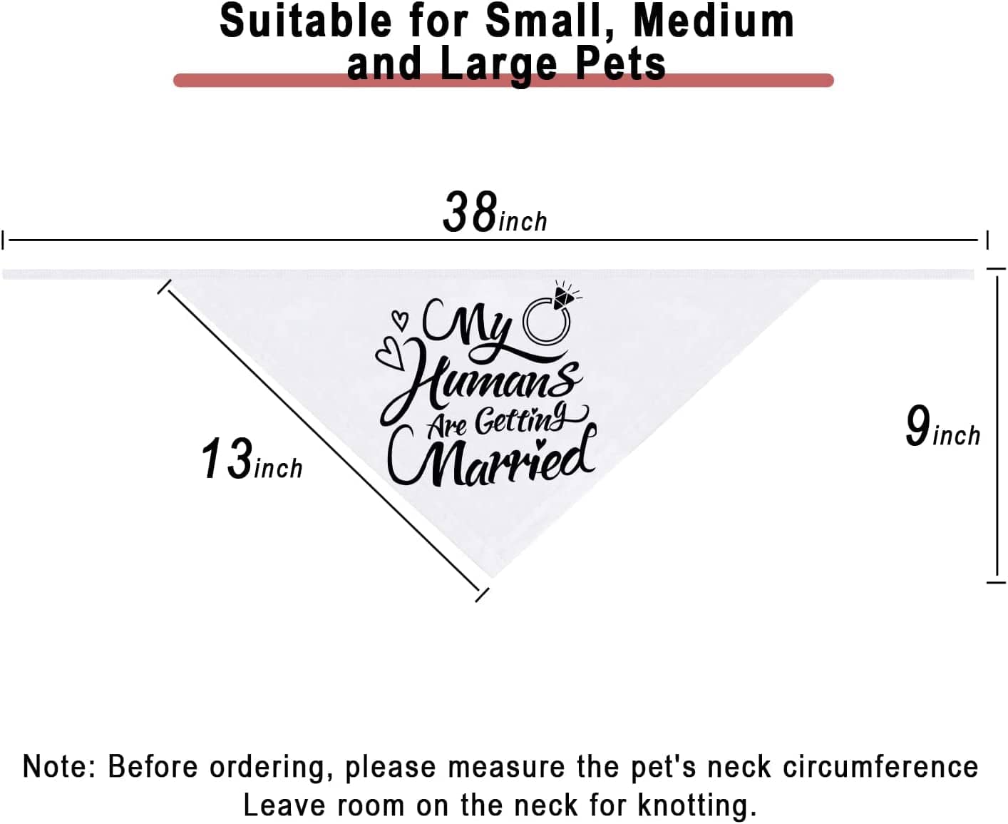 Engagement Gift, My Humans Are Getting Married Dog Bandana, Wedding Photo Prop, Pet Scarf, Dog Engagement Announcement, Pet Accessories (Black)