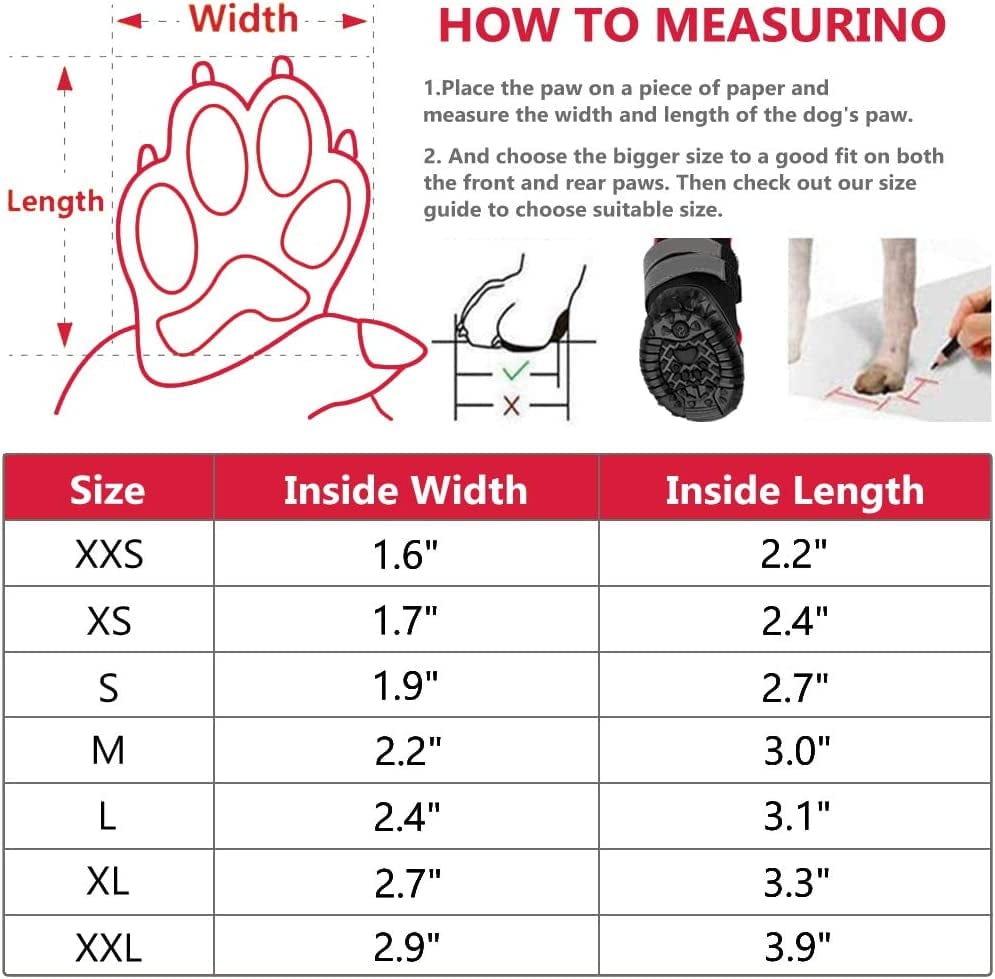 Etdane Non-Slip Dog Boots Waterproof Pet Shoes for Small to Large Dog Puppy Runing Hiking Paw Protectors Reflective Strip for Winter Summer Snow Hot Pavement Hardwood Floor Animals & Pet Supplies > Pet Supplies > Dog Supplies > Dog Apparel Etdane   