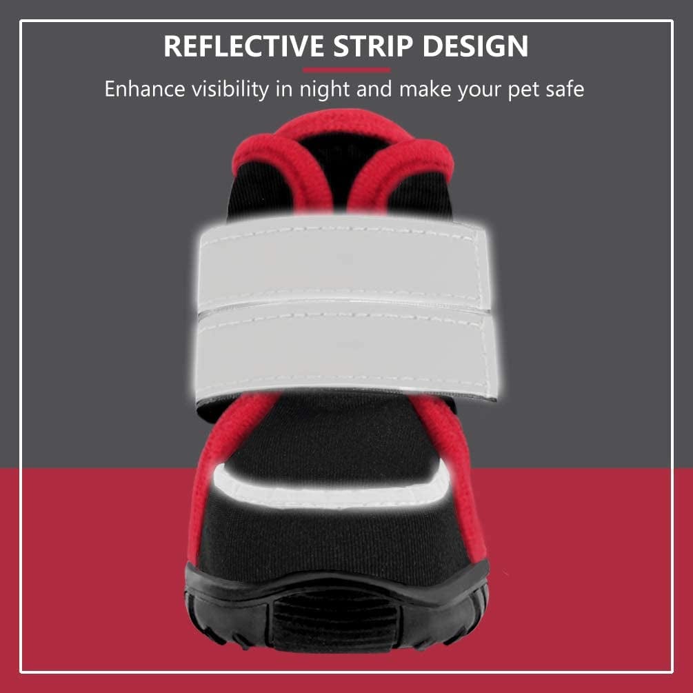 Etdane Non-Slip Dog Boots Waterproof Pet Shoes for Small to Large Dog Puppy Runing Hiking Paw Protectors Reflective Strip for Winter Summer Snow Hot Pavement Hardwood Floor Animals & Pet Supplies > Pet Supplies > Dog Supplies > Dog Apparel Etdane   