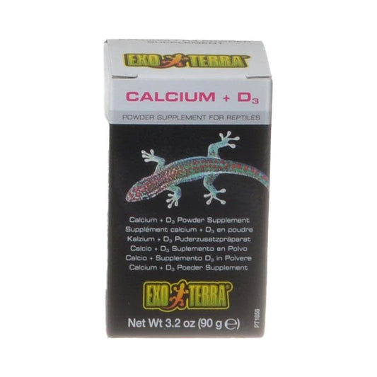 Exo-Terra Calcium + D3 Powder Supplement for Reptiles 3.2 Oz (90 G) (8 Pack) Animals & Pet Supplies > Pet Supplies > Reptile & Amphibian Supplies > Reptile & Amphibian Food Exo-Terra   
