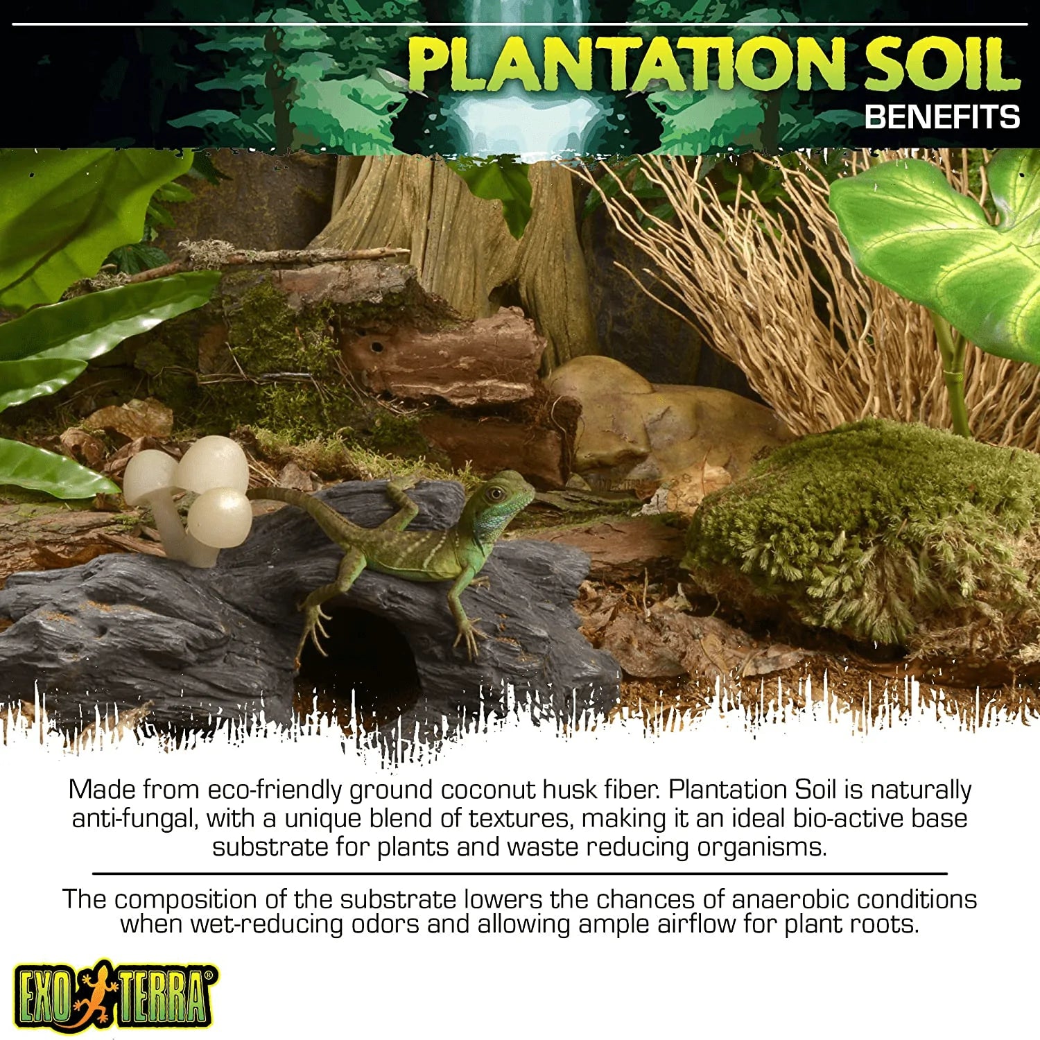 Exo Terra Plantation Soil, Tropical Reptile Terrarium Substrate Animals & Pet Supplies > Pet Supplies > Reptile & Amphibian Supplies > Reptile & Amphibian Substrates Exo Terra   