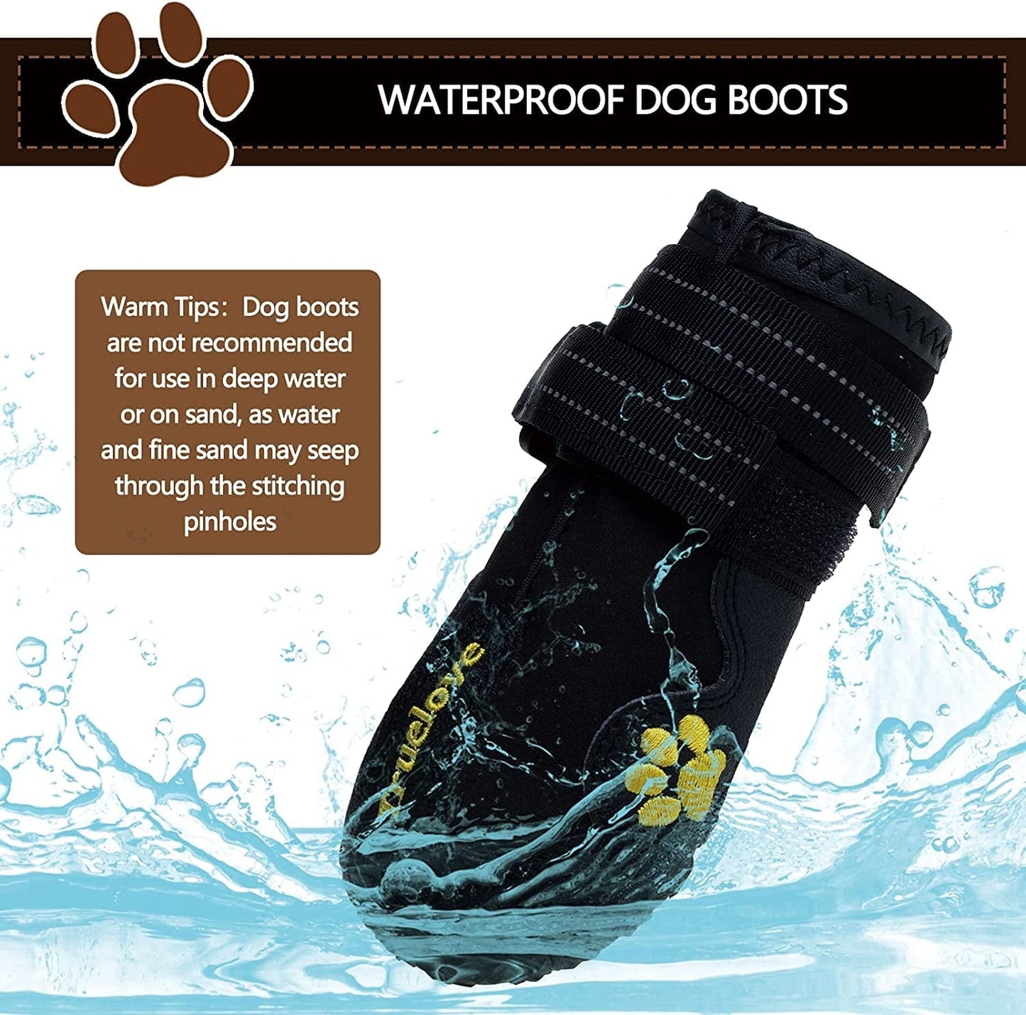Expawlorer 4PCS Anti-Slip Dog Shoes - Waterproof & Stain Resistant Dog Booties with Reflective Straps for Outdoor Hiking, Dog Paw Protectors for Hot Pavement, Winter Snow, Fit All Breed Dogs Animals & Pet Supplies > Pet Supplies > Dog Supplies > Dog Apparel HAOBO   