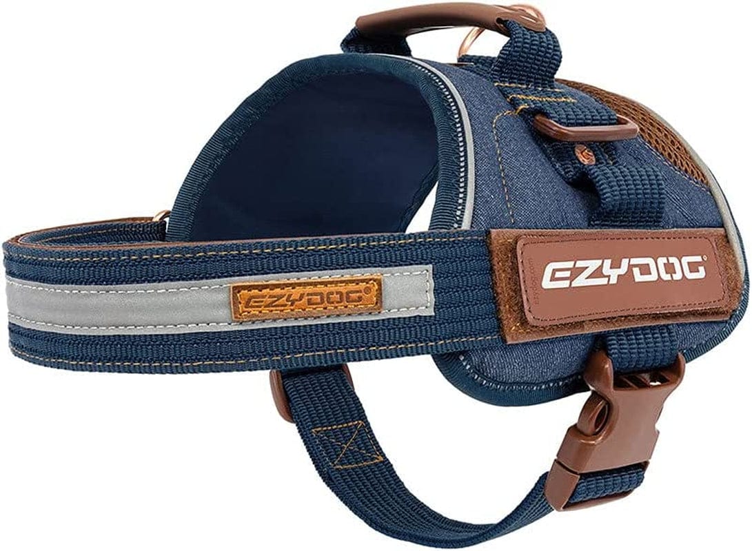 Ezydog Convert Trail-Ready Outdoor Adjustable Dog Harness - Perfect for Hiking, Walking, and Doubles as a Service Dog Vest - Superior Comfort Design with a Durable Traffic Handle (X-Small, Charcoal) Animals & Pet Supplies > Pet Supplies > Dog Supplies > Dog Apparel EzyDog, LLC Denim XX-Large 