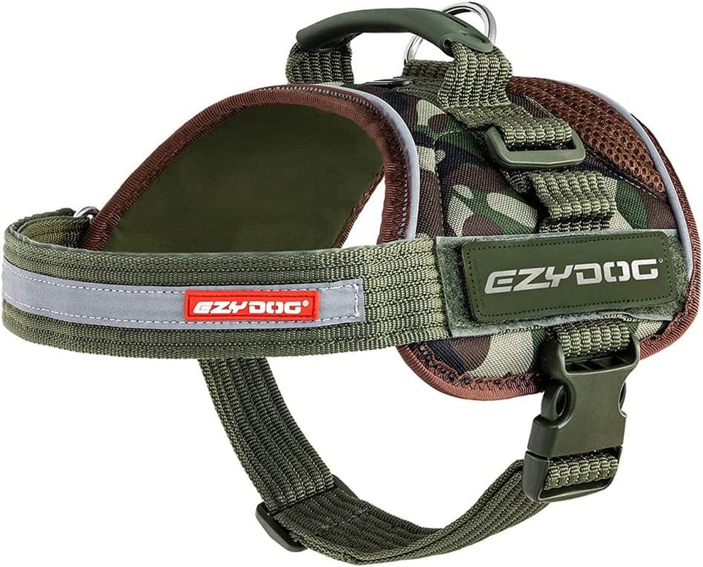 Ezydog Convert Trail-Ready Outdoor Adjustable Dog Harness - Perfect for Hiking, Walking, and Doubles as a Service Dog Vest - Superior Comfort Design with a Durable Traffic Handle (X-Small, Charcoal) Animals & Pet Supplies > Pet Supplies > Dog Supplies > Dog Apparel EzyDog, LLC Green Camo XX-Large 