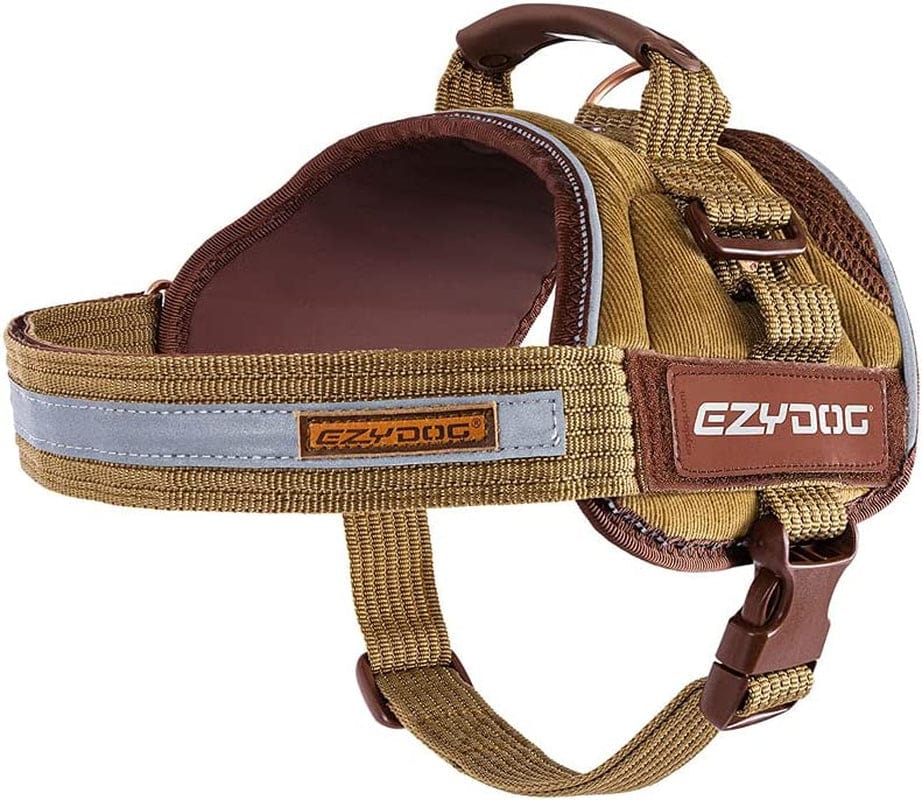 Ezydog Convert Trail-Ready Outdoor Adjustable Dog Harness - Perfect for Hiking, Walking, and Doubles as a Service Dog Vest - Superior Comfort Design with a Durable Traffic Handle (X-Small, Charcoal) Animals & Pet Supplies > Pet Supplies > Dog Supplies > Dog Apparel EzyDog, LLC Corduroy Large 