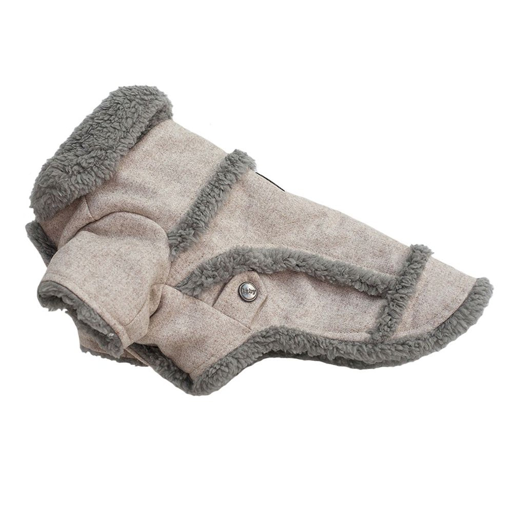 Hiheart Small Senior Lean-Bodied Dog Faux Shearling Lining Winter Coat Beige M Animals & Pet Supplies > Pet Supplies > Dog Supplies > Dog Apparel Daai Apparel Co LTD   