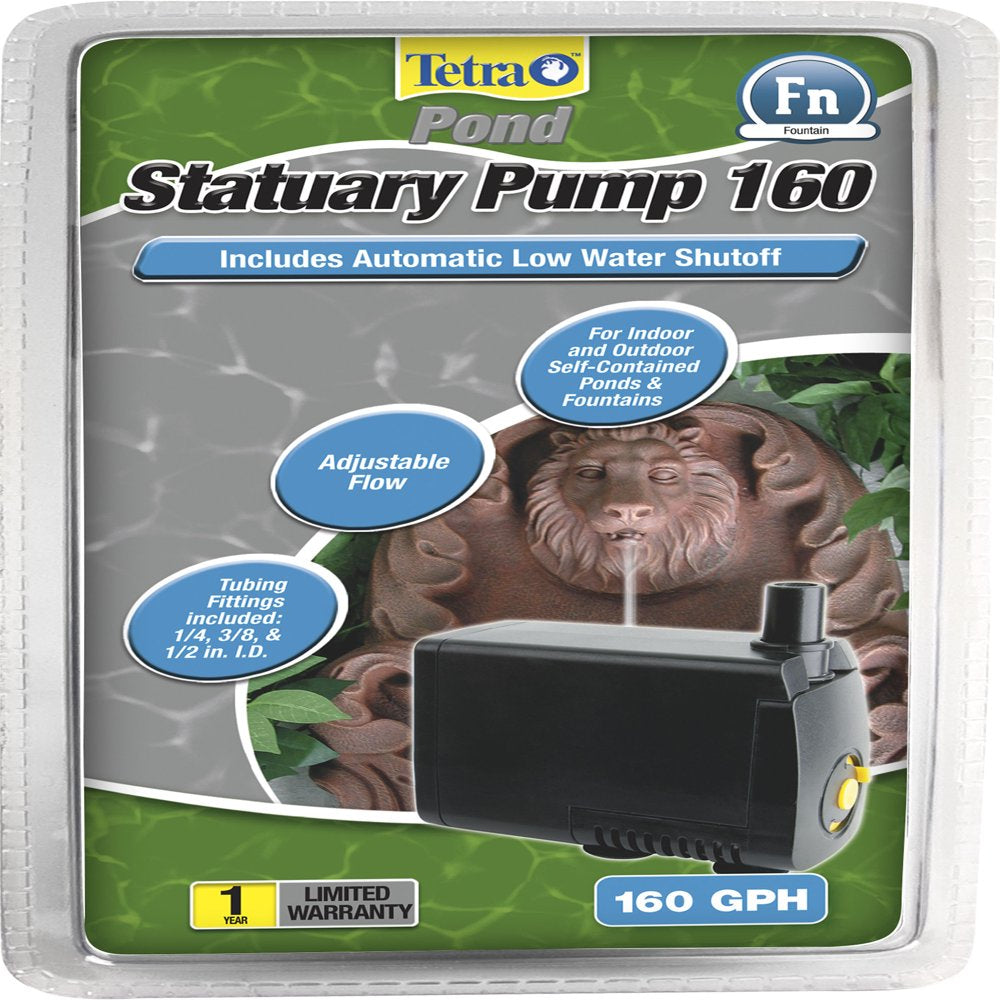 Tetra Pond Premium Statuary Pump 160 GPH, with Automatic Shutoff, Powers Small and Medium Ponds and Fountains