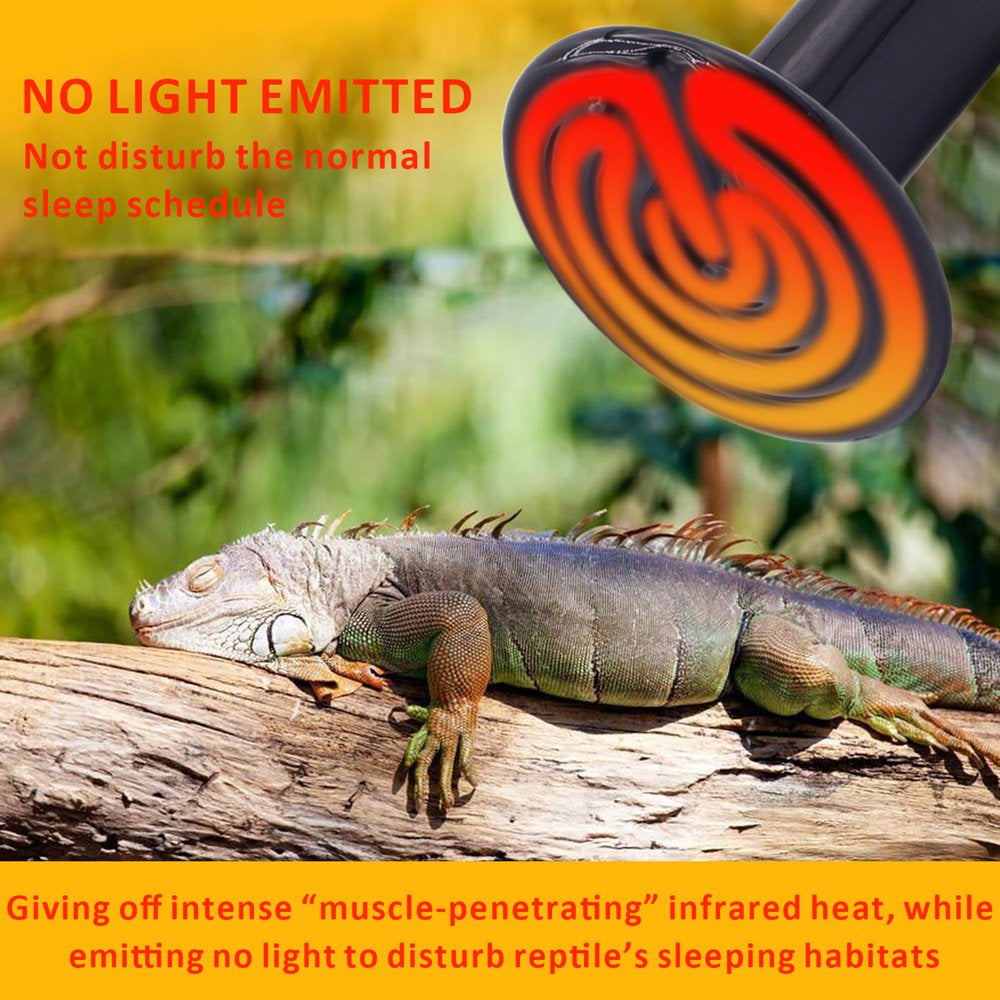 AIICIOO Ceramic Heat Lamp Basking Bulb Infrared Emitter Reptile Heat Lamp for Reptile Amphibian 2 Pack 100W  AIICIOO   