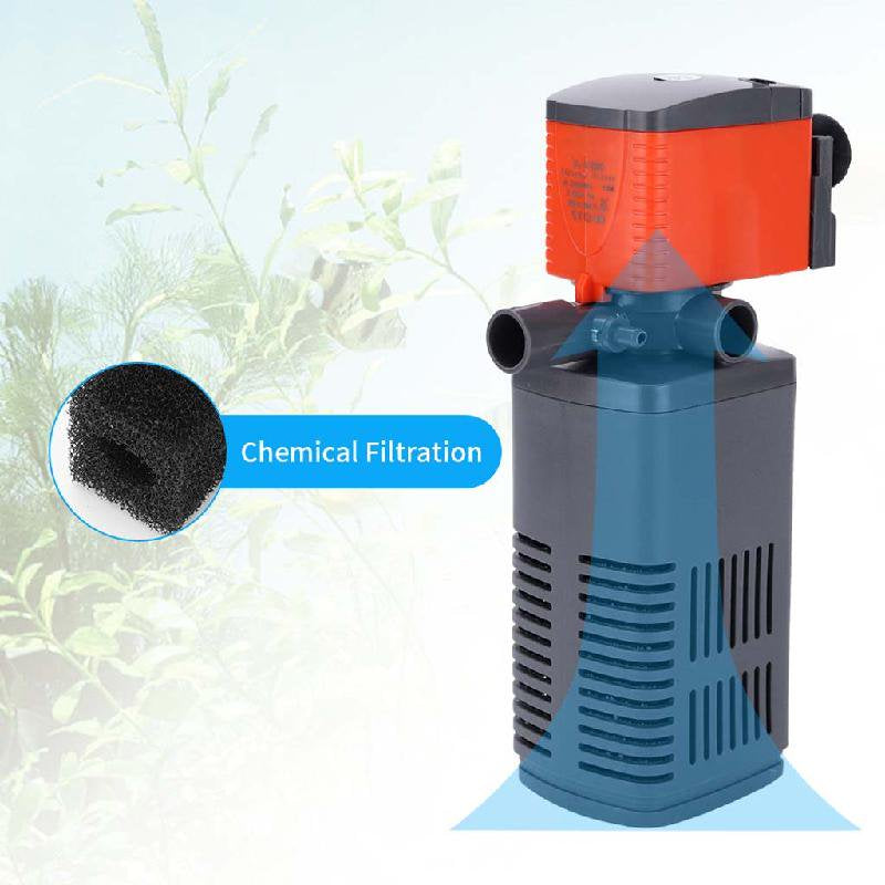 Internal 3-In-1 Aquarium Filter EU Plug Fish Turtle Tank Built-In Filter Pump with Filter Sponges Simple Operation and Maintenance Water Cleaning Supplies Animals & Pet Supplies > Pet Supplies > Fish Supplies > Aquarium Filters Bydezcon   