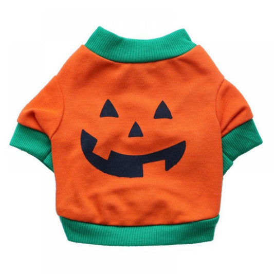 Dog Halloween Sweater Pumpkin Pattern Dog Apparel Soft Pet Sweaters Autumn Winter Pet Clothes for Dog Cat Halloween Holiday Supplies Animals & Pet Supplies > Pet Supplies > Cat Supplies > Cat Apparel Canopy XS Orange 