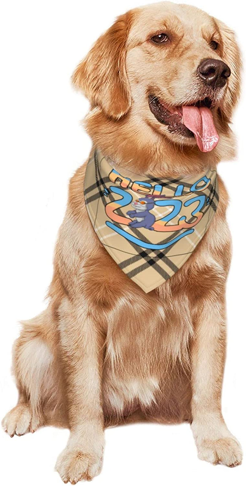 Hello 2023 Pet Dog and Cat Decorative Triangle Scarf,Dog Bandana,Breathable and Stain Resistant. Animals & Pet Supplies > Pet Supplies > Dog Supplies > Dog Apparel ZALTAS   