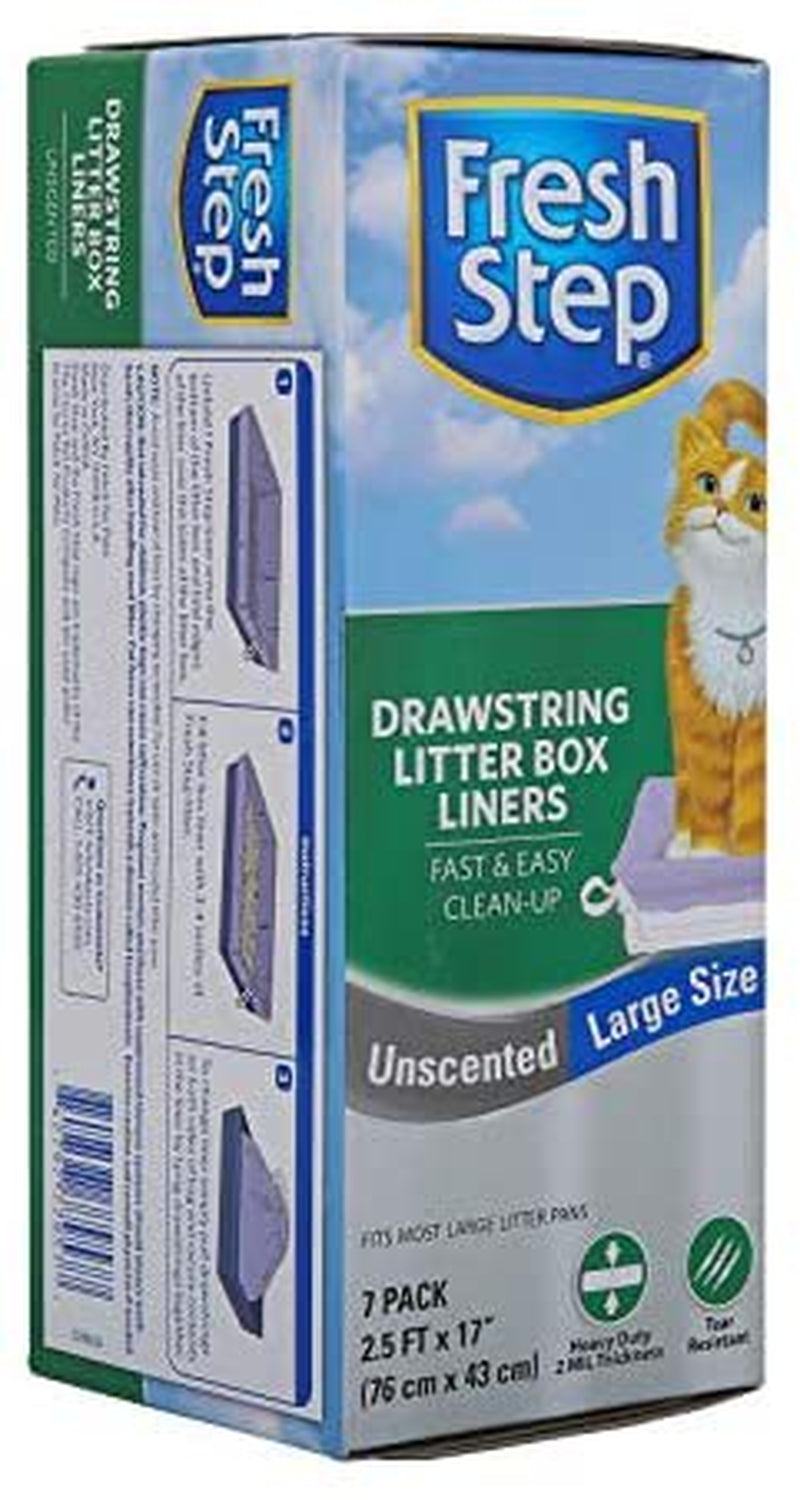 Drawstring Cat Litter Box Liners, Scented and Unscented Cat Liners-7 Count Cat Litter Liners-Kitty Litter Bags, Cat Litter Bags, Cat Litter Box Supplies, Litter Box Bags, Kitty Litter Liner Animals & Pet Supplies > Pet Supplies > Cat Supplies > Cat Litter Box Liners FRESH STEP   