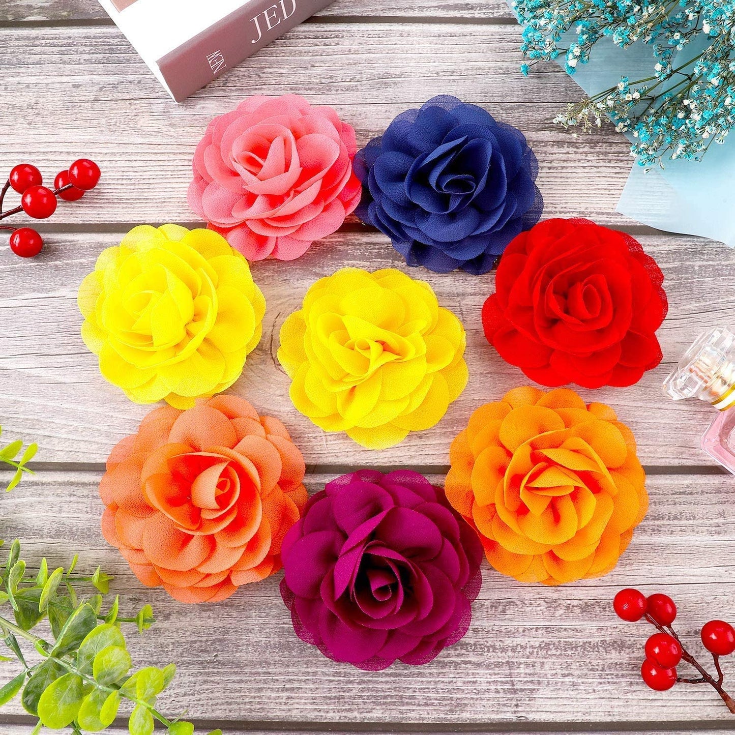 WILLBOND 26 Pieces Pet Collar Flowers Multi-Color Dog Charms Flower 5 Cm Pet Flower Bow Tie for Cat Puppy Dog Collar Grooming Accessories, 26 Colors Animals & Pet Supplies > Pet Supplies > Dog Supplies > Dog Apparel WILLBOND   