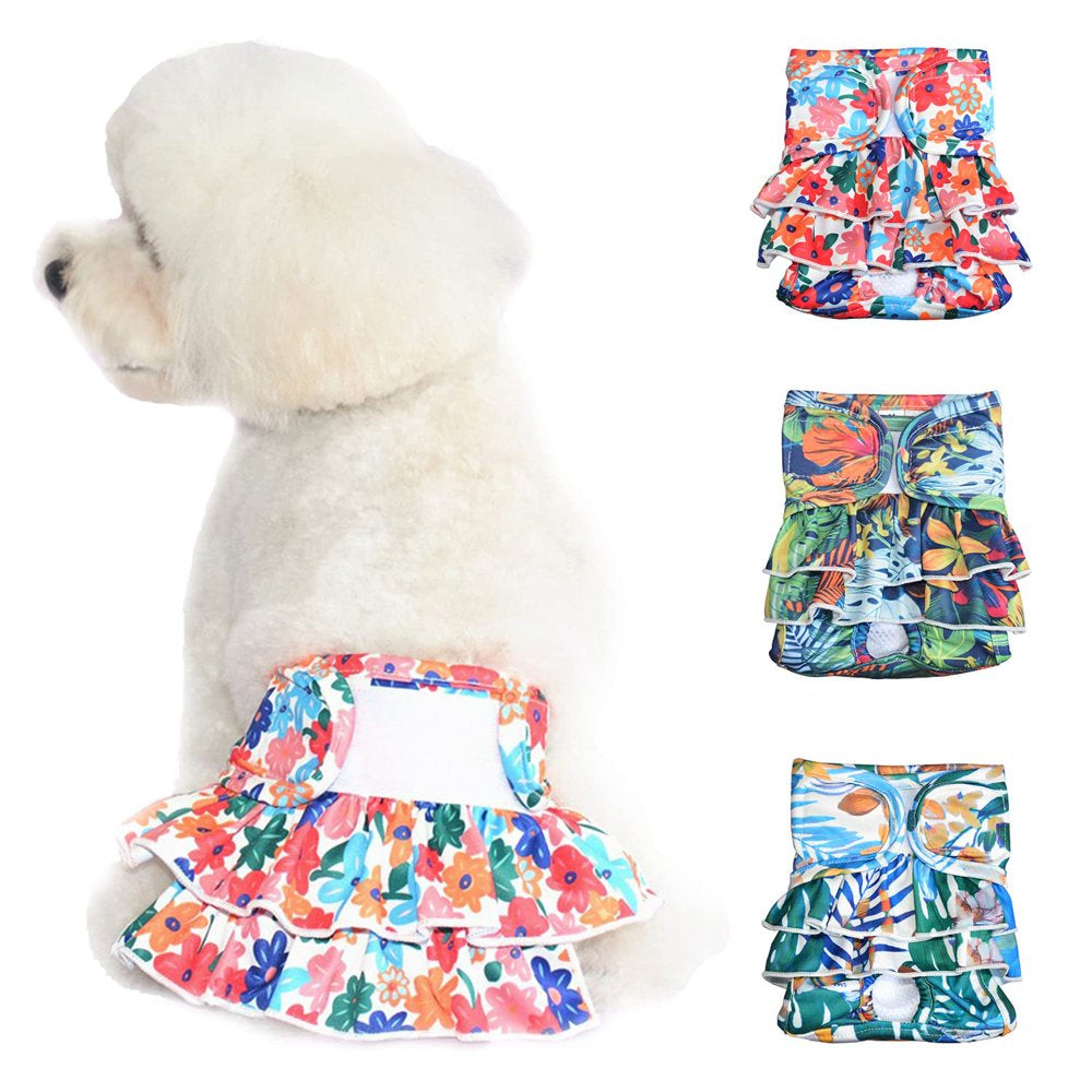 BT Bear 3 PC Reusable Female Dog Diaper,Washable Doggie Diaper Nappies for Female Dogs,Super Absorbent Sanitary Wraps Panties for Dogs in Period Heat or Excitable Urination Animals & Pet Supplies > Pet Supplies > Dog Supplies > Dog Diaper Pads & Liners BT Bear Waist Girth 7"-11"  